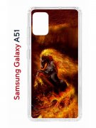 Чехол-накладка Samsung Galaxy A51 Kruche Print Конь огонь