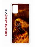 Чехол-накладка Samsung Galaxy A41 Kruche Print Конь огонь
