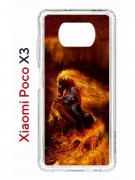 Чехол-накладка Xiaomi Poco X3 (593960) Kruche PRINT Конь огонь