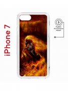 Чехол-накладка iPhone 7/8/SE (2020)/SE (2022) Kruche Magnet Print Конь огонь