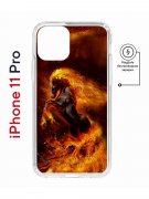 Чехол-накладка Apple iPhone 11 Pro (598891) Kruche PRINT Конь огонь