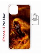 Чехол-накладка Apple iPhone 11 Pro Max (598895) Kruche PRINT Конь огонь