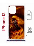 Чехол-накладка iPhone 12/12 Pro Kruche Magrope Print Конь огонь