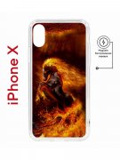 Чехол-накладка Apple iPhone X (598892) Kruche PRINT Конь огонь