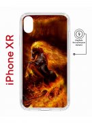 Чехол-накладка iPhone XR Kruche Magnet Print Конь огонь