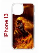 Чехол-накладка Apple iPhone 13 (606542) Kruche PRINT Конь огонь