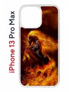 Чехол-накладка iPhone 13 Pro Max Kruche Print Конь огонь