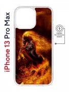 Чехол-накладка Apple iPhone 13 Pro Max (610637) Kruche PRINT Конь огонь