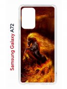 Чехол-накладка Samsung Galaxy A72 (598893) Kruche PRINT Конь огонь