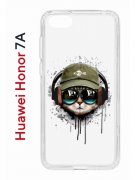 Чехол-накладка Huawei Honor 7A/Y5 2018/Y5 Prime 2018 Kruche Print Кот в наушниках