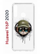Чехол-накладка Huawei Y6p 2020 Kruche Print Кот в наушниках