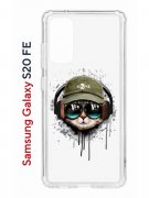 Чехол-накладка Samsung Galaxy S20 FE (593958) Kruche PRINT Кот в наушниках