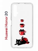 Чехол-накладка Huawei Honor 20/Nova 5T Kruche Print Котенок в чашке