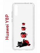 Чехол-накладка Huawei Y8p/Honor 30i/P Smart S 2020 Kruche Print Котенок в чашке
