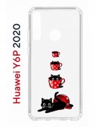Чехол-накладка Huawei Y6p 2020 Kruche Print Котенок в чашке