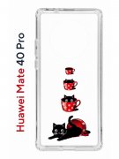 Чехол-накладка Huawei Mate 40 Pro (593961) Kruche PRINT Котенок в чашке