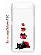 Чехол-накладка Samsung Galaxy A80 Kruche Print Котенок в чашке