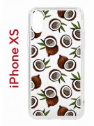 Чехол-накладка iPhone X/XS Kruche Print Кокосы