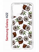 Чехол-накладка Samsung Galaxy A22 (606545) Kruche PRINT Кокосы