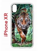 Чехол-накладка iPhone XR Kruche Print Крадущийся тигр