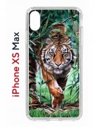 Чехол-накладка iPhone XS Max Kruche Print Крадущийся тигр