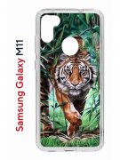 Чехол-накладка Samsung Galaxy M11/A11 Kruche Print Крадущийся тигр