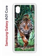 Чехол-накладка Samsung Galaxy A01 Core Kruche Print Крадущийся тигр