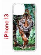 Чехол-накладка iPhone 13 Kruche Print Крадущийся тигр