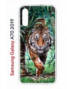 Чехол-накладка Samsung Galaxy A70 2019 Kruche Print Крадущийся тигр