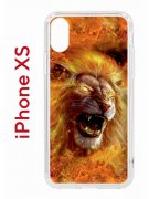 Чехол-накладка iPhone X/XS Kruche Print Лев