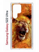 Чехол-накладка Samsung Galaxy S22 Ultra (610632) Kruche PRINT Лев