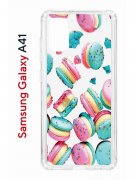 Чехол-накладка Samsung Galaxy A41 Kruche Print Макарон