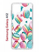 Чехол-накладка Samsung Galaxy A12 (594609) Kruche PRINT Макарон