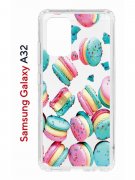 Чехол-накладка Samsung Galaxy A32 (598888) Kruche PRINT Макарон