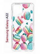 Чехол-накладка Samsung Galaxy A22 (606545) Kruche PRINT Макарон