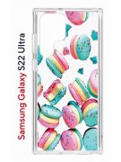 Чехол-накладка Samsung Galaxy S22 Ultra Kruche Print Макарон