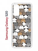 Чехол-накладка Samsung Galaxy S20 Kruche Print Медвежата