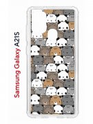 Чехол-накладка Samsung Galaxy A21S Kruche Print Медвежата