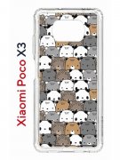 Чехол-накладка Xiaomi Poco X3/Poco X3 Pro Kruche Print Медвежата