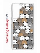Чехол-накладка Samsung Galaxy S21 (594685) Kruche PRINT Медвежата
