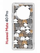 Чехол-накладка Huawei Mate 40 Pro (593961) Kruche PRINT Медвежата