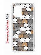 Чехол-накладка Samsung Galaxy A32 (598888) Kruche PRINT Медвежата