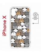 Чехол-накладка iPhone X/XS Kruche Magnet Print Медвежата
