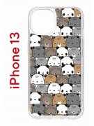 Чехол-накладка Apple iPhone 13 (606542) Kruche PRINT Медвежата