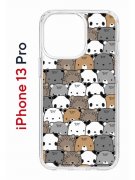 Чехол-накладка iPhone 13 Pro Kruche Print Медвежата