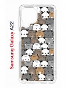 Чехол-накладка Samsung Galaxy A22/M22/M32 Kruche Print Медвежата