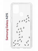 Чехол-накладка Samsung Galaxy A21S Kruche Print Муравьи