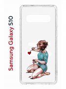 Чехол-накладка Samsung Galaxy S10 Kruche Print Рисуя любовь