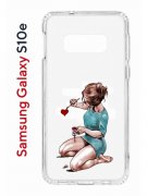 Чехол-накладка Samsung Galaxy S10e Kruche Print Рисуя любовь