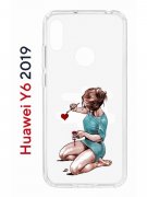 Чехол-накладка Huawei Y6 2019/Y6s 2019/Honor 8A/8A Pro Kruche Print Рисуя любовь